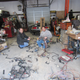 Working on wiring at Tom’s garage.